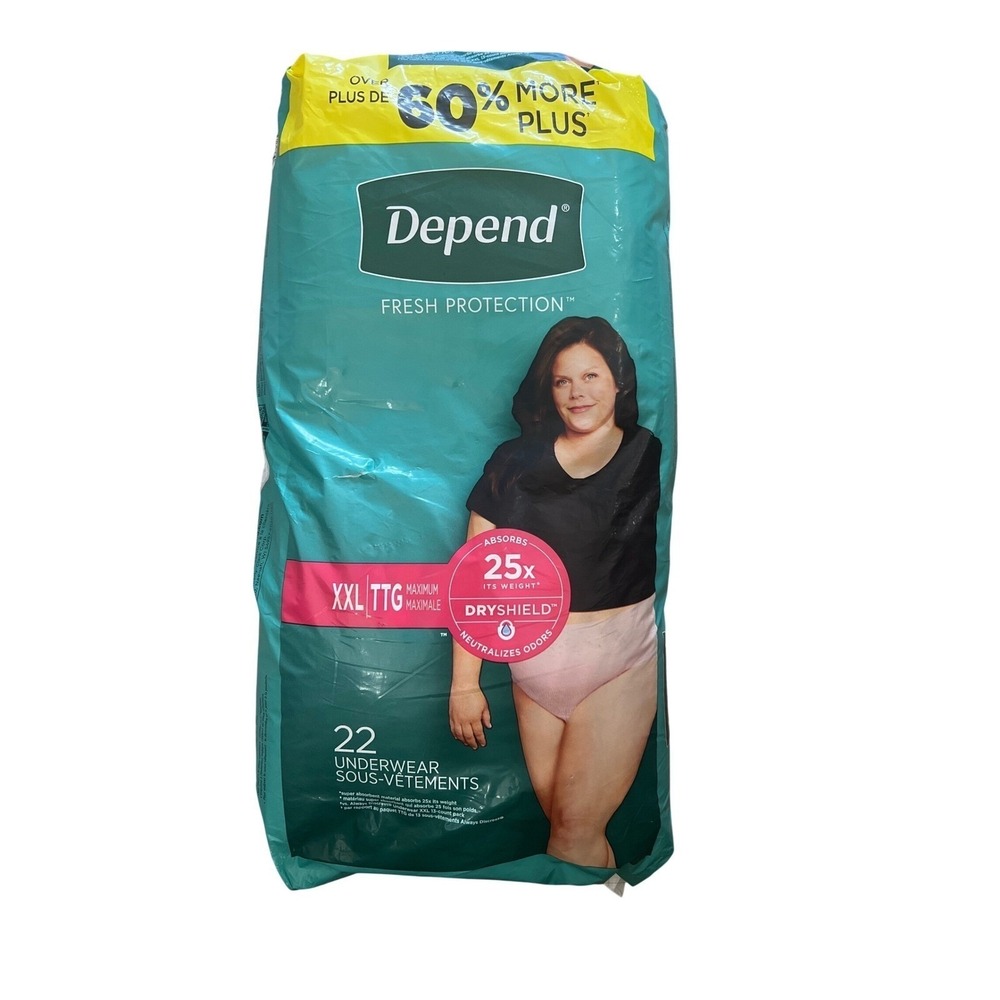 Depend Fresh Protection Women Incontinence Underwear XXL Maximum 22 Count New